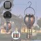Hot Air Balloon Solar Lantern for Garden Decor,2 Pack Matal Hanging Lantern,Outdoor Metal LED Solar Lights for Yard Patriotic Trees Decor